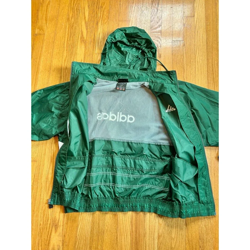 Vintage Adidas Windbreaker Jacket Medium Green